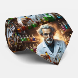 Wetenschapper in een laboratorium die drankjes men stropdas