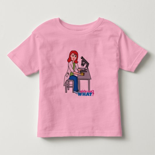 Wetenschapper Meisje - Licht/Rood Kinder Shirts (Voorkant)