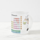 Wetenschapper met beker en periodiek systeem matglas koffiemok (Voorkant rechts)