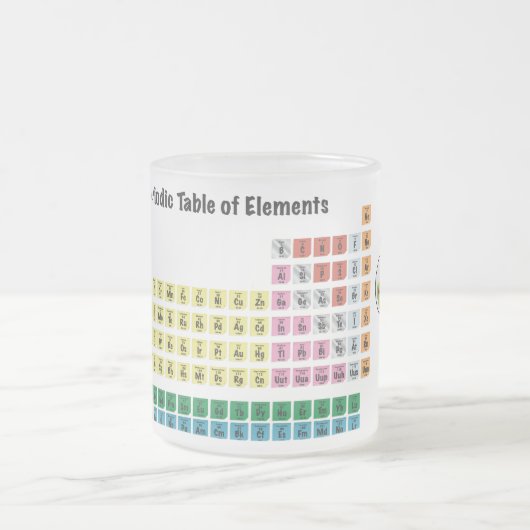 Wetenschapper met beker en periodiek systeem matglas koffiemok (Center)