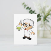 wetenschapper met bekerglas briefkaart (Staand voorkant)