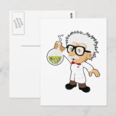 wetenschapper met bekerglas briefkaart (Voorkant / Achterkant)