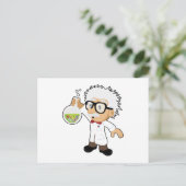 wetenschapper met bekerglas briefkaart (Staand voorkant)