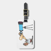 Wetenschapper met Telescope Astronomy Science Humo Bagagelabel (Voorkant verticaal)