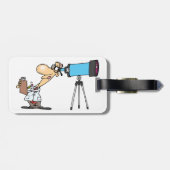 Wetenschapper met Telescope Astronomy Science Humo Bagagelabel (Achterkant horizontaal)
