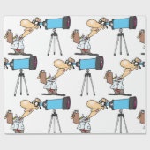 Wetenschapper met Telescope Astronomy Science Humo Cadeaupapier (Vlak)