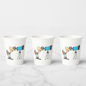 Wetenschapper met Telescope Astronomy Science Humo Papieren Bekers