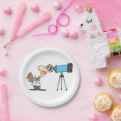 Wetenschapper met Telescope Astronomy Science Humo Papieren Bordje (Feest)