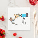 Wetenschapper met Telescope Astronomy Science Humo Servet<br><div class="desc">Maak uw volgende evenement met een wetenschapsthema extra leuk met deze eigenzinnige cartoon papieren servetten. Met een speelse wetenschapper die door een telescoop kijkt, is dit ontwerp perfect voor liefhebbers van astronomie, ruimteliefhebbers en wetenschapsgeeks. Of u nu een wetenschapsfeest, een verjaardag met een ruimtethema of een klassikaal evenement organiseert, deze...</div>