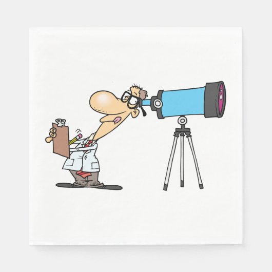 Wetenschapper met Telescope Astronomy Science Humo Servet (Voorkant)