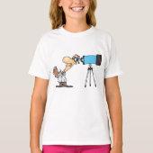 Wetenschapper met Telescope Astronomy Science Humo T-shirt (Voorkant)