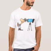 Wetenschapper met Telescope Astronomy Science Humo T-shirt (Voorkant)