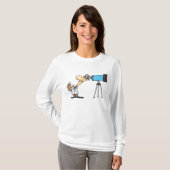 Wetenschapper met Telescope Astronomy Science Humo T-shirt (Voorkant volledig)