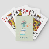 Wetenschapper Staand Op Boeken Pokerkaarten (Achterkant)