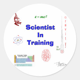 Wetenschappers in opleiding ronde sticker
