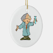 Wetenschappers Nerd in lab coat met testbuis Keramisch Ornament (Rechts)