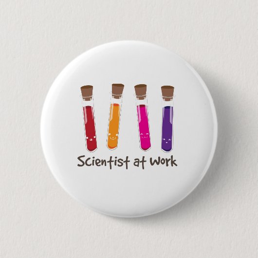 Wetenschappers op het werk ronde button 5,7 cm (Voorkant)