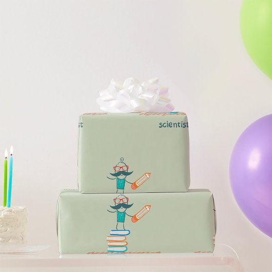 Wetenschappers staan op de boeken cadeaupapier