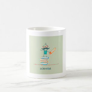 Wetenschappers staan op de boeken koffiemok