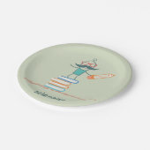 Wetenschappers staan op de boeken papieren bordje (Gekanteld)