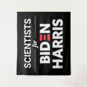 Wetenschappers voor Biden Harris Custom Text Black Wandkleed (Voorkant)