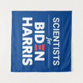 Wetenschappers voor Biden Harris Custom Text Blue Wandkleed (Voorkant (horizontaal))