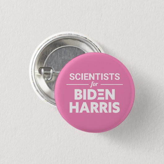 Wetenschappers voor Biden Harris Custom Text Pink Ronde Button 3,2 Cm (Voorkant /achterkant)