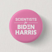 Wetenschappers voor Biden Harris Custom Text Pink Ronde Button 3,2 Cm (Voorkant)