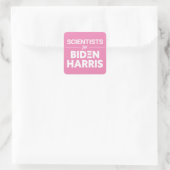 Wetenschappers voor Biden Harris Custom Text Pink Vierkante Sticker (Tas)