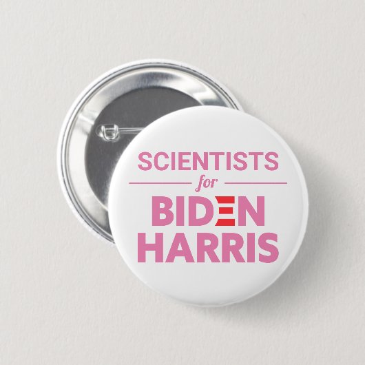 Wetenschappers voor Biden Harris Custom Text White Ronde Button 5,7 Cm (Voorkant /achterkant)