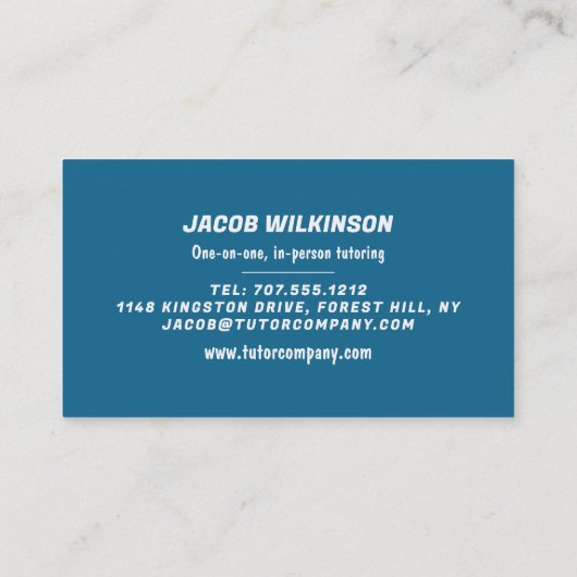 Wetenschapsbegeleiders, wetenschapsleraar, leraar visitekaartje (Achterkant)