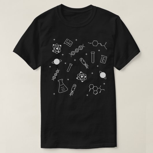Wetenschapsbiologie en microbiologisch patroon t-shirt (Design voorkant)