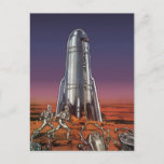 wetenschapscentrum, Astronauts Beetle Aliens Briefkaart<br><div class="desc">illustratie futuristische Wetenschap Fiction Reis and transport rocketship afbeelding. Astronauten die naar hun raketschip rennen en die ontsnappen uit kevervormde aliens op een buitenlandse planeet die proberen de aarde terug te krijgen. Een klassiek 50s retro stripboek Sci Fi ontwerp van de toekomst.</div>