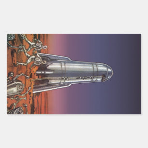 wetenschapscentrum, Astronauts Beetle Aliens Rechthoekige Sticker