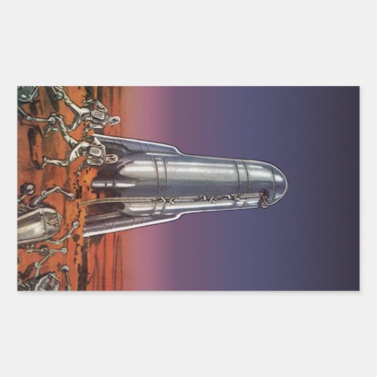  wetenschapscentrum, Astronauts Beetle Aliens Rechthoekige Sticker (Voorkant)