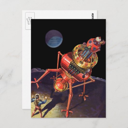 wetenschapscentrum met Alien Robot Briefkaart (Voorkant / Achterkant)