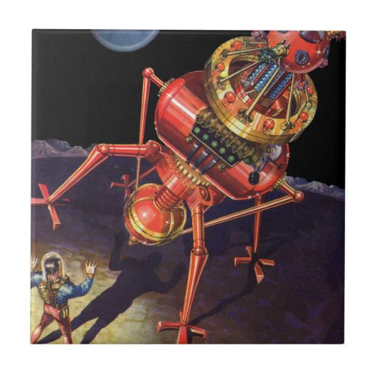 wetenschapscentrum met Alien Robot Tegeltje (Voorkant)