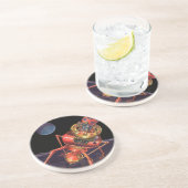 wetenschapscentrum met Alien Robot Zandsteen Onderzetter (Zijkant)