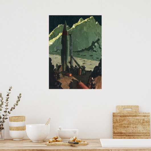 wetenschapscentrum, Rocket on Foreign Planet Poster (Keuken)