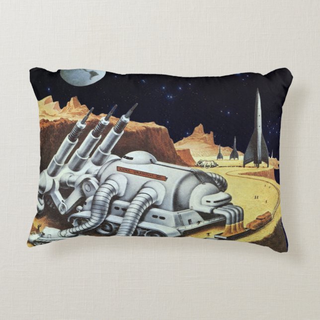  wetenschapscentrum, ruimtestation op de maan accent kussen (Achterkant)