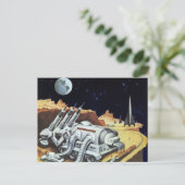 wetenschapscentrum, ruimtestation op de maan briefkaart (Staand voorkant)