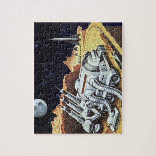 wetenschapscentrum, ruimtestation op de maan legpuzzel (Verticaal)