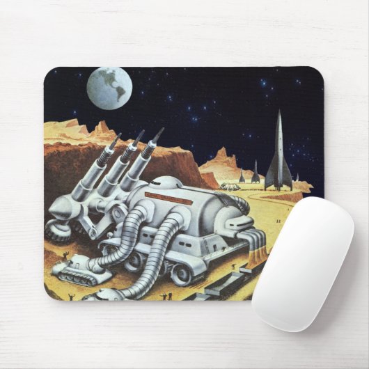 wetenschapscentrum, ruimtestation op de maan muismat (Met muis)