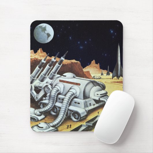  wetenschapscentrum, ruimtestation op de maan muismat (Met muis)