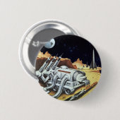 wetenschapscentrum, ruimtestation op de maan ronde button 5,7 cm (Voorkant /achterkant)