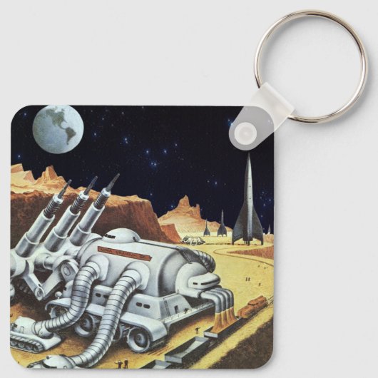  wetenschapscentrum, ruimtestation op de maan sleutelhanger (Achterkant)