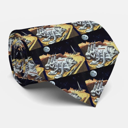  wetenschapscentrum, ruimtestation op de maan stropdas (Opgerold)