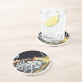  wetenschapscentrum, ruimtestation op de maan zandsteen onderzetter (Zijkant)