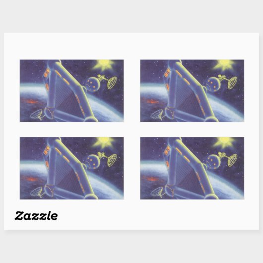  wetenschapscentrum ruimtestation rechthoekige sticker (Vel)