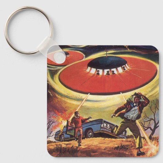  wetenschapscentrum, Sci Fi UFO Alien Invasion Sleutelhanger (Voorkant)